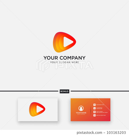 Abstract Play button logo design modern gradient 103163203