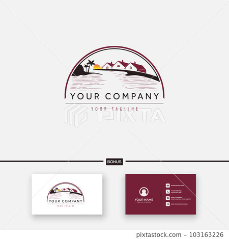 classic beach house resort logo home vintage classic beach house resort logo home vintage 103163226