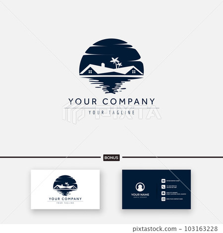 Home beach resort logo design beach house 103163228