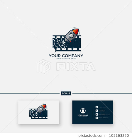 rocket film logo modern fly plane. rocket film logo modern fly plane. 103163250