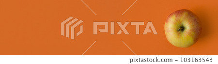 Banner. Apple on an orange background 103163543