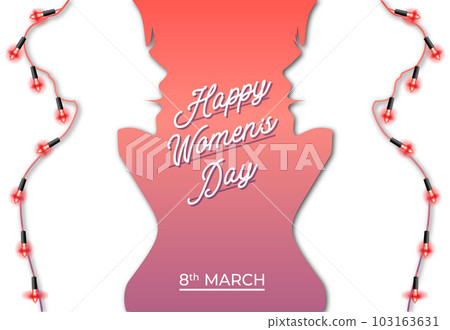 Happy International women's day 3d led light illustration background Happy International women's day 3d led light illustration background 103163631
