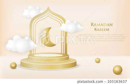 3d Podium Ramadan kareem illustration eid mubarak and cloud background wallpaper 3d Podium Ramadan kareem illustration eid mubarak and cloud background wallpaper 103163637
