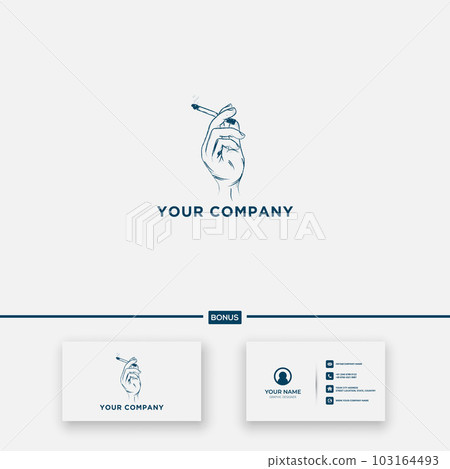 Hand cigar Gentlemen smokers club vector vintage logo 103164493