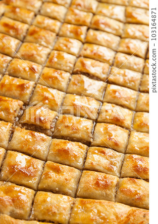 Homemade baklava with nuts and honey 103164871