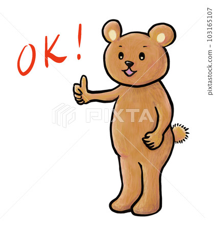 A bear giving an OK hand sign 103165107