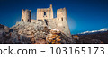 Rocca Calascio ruins in Abruzzo - Gran Sasso National Park area in south Italy 103165173