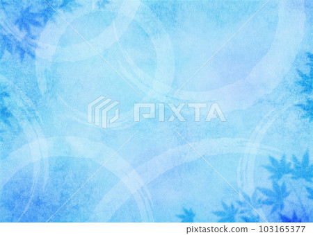 Image of green leaves and ripples on the water surface, rainy season, Japanese paper 103165377