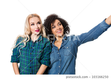 Two beautiful girls making selfie 103166250