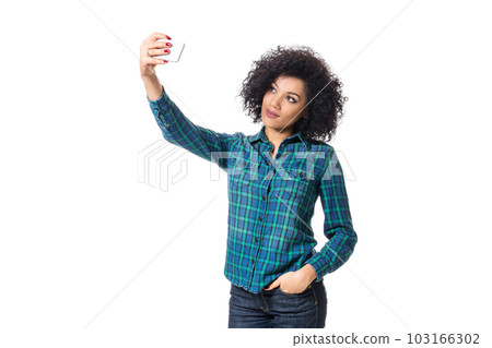 Woman making selfie 103166302
