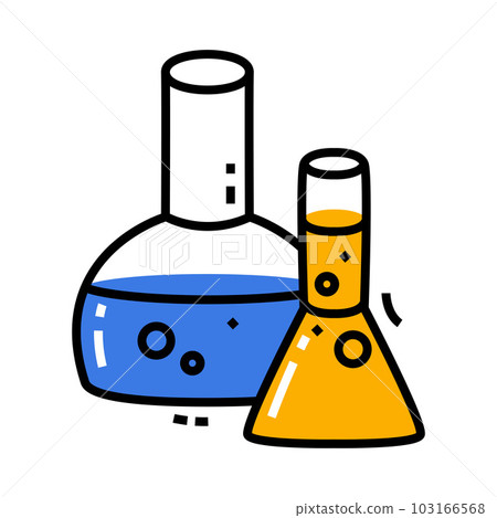 Flask with Chemical as School Item from Chemistry Class Vector Illustration Flask with Chemical as School Item from Chemistry Class Vector Illustration 103166568