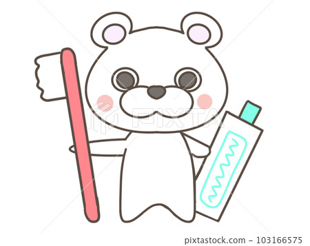 Polar bear and toothbrush set 103166575