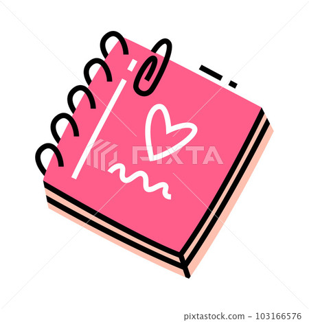 Notepad with Page as School Item Closeup Vector Illustration 103166576