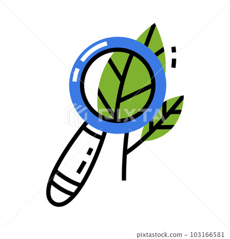 Magnifying Glass and Green Leaf as School Item Vector Illustration Magnifying Glass and Green Leaf as School Item Vector Illustration 103166581