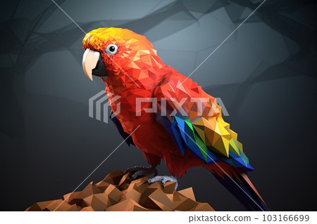 bird Low poly animal style illustration generative ai 103166699