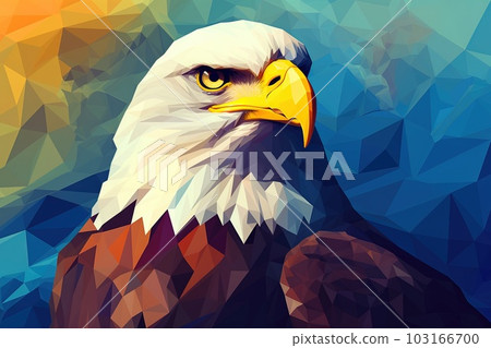 Bald Low poly animal style illustration generative ai 103166700
