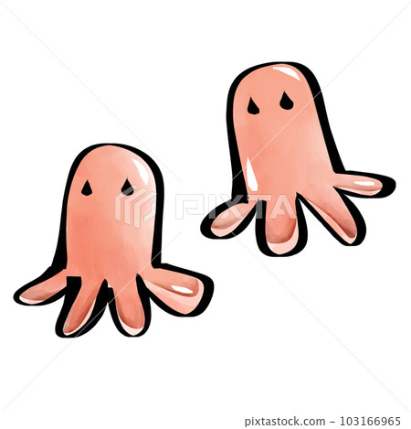 Brush pen-style Tako-san sausage illustration Brush pen-style Tako-san sausage illustration 103166965