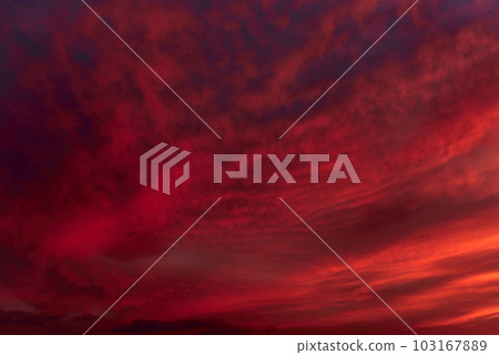 A sunset heaven, orange sky. Sun Rays A sunset heaven, orange sky. Sun Rays 103167889