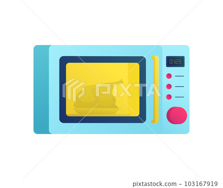 Microwave oven with chicken inside icon Microwave oven with chicken inside icon 103167919