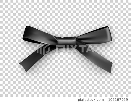 Decorative black bow with ribbon 103167939
