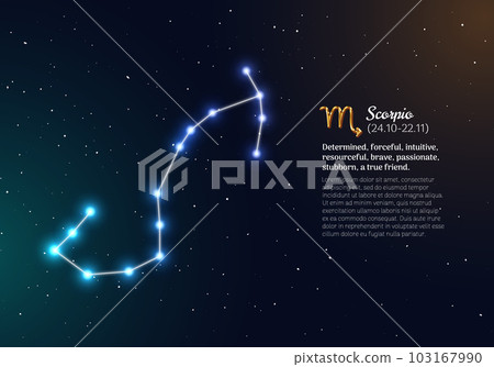 Scorpio zodiacal constellation with bright stars Scorpio zodiacal constellation with bright stars 103167990