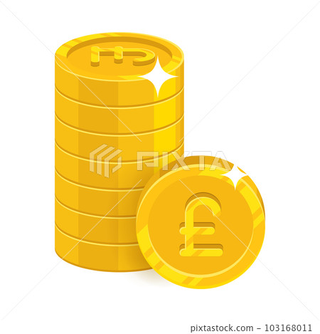 Piles gold pounds isolated cartoon icon Piles gold pounds isolated cartoon icon 103168011