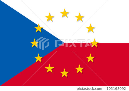 Czech Republic national flag with a circle of EU Czech Republic national flag with a circle of EU 103168092