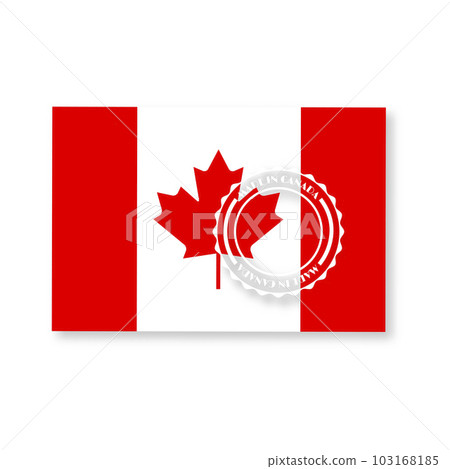 Made in Canada label set, vector illustration. 103168185