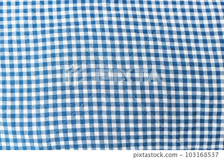 Fabric, tablecloth in blue check, can be used for background. Fabric, tablecloth in blue check, can be used for background. 103168537