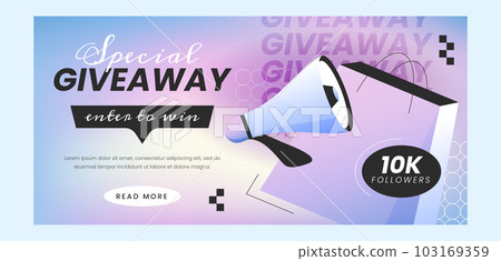 Giveaway 10k followers banner template design for social media 103169359