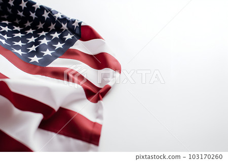 American flag as background and wooden table for design your products. Copy space. Happy Independence Day. 103170260