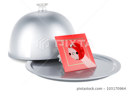 Restaurant cloche with electrical socket, 3D rendering 103170964