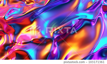 Abstract illustration, colored waves and fancy images, wallpaper, poster, art, Generated AI 103171361