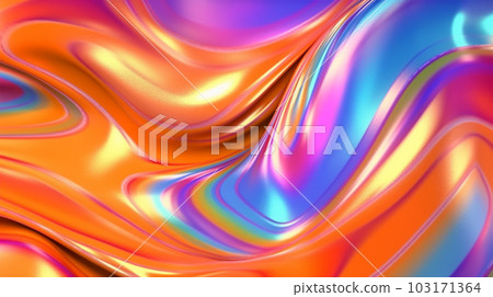 Abstract illustration, colored waves and fancy images, wallpaper, poster, art, Generated AI 103171364