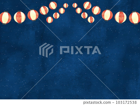 燈籠和夜空水彩背景 103172538