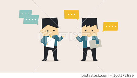 Deformed business person illustration male dialogue 1:1.191 103172689