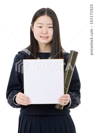 拿著彩紙的女學生 103172920
