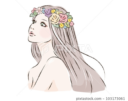 Female illustration material Female illustration material 103173061