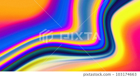 Colorful retro background abstract vibrant color wave pattern blue magenta yellow liquid paint flow 103174663