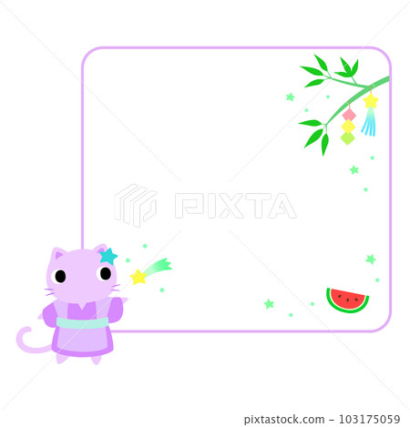 Tanabata cat with frame + decoration 103175059