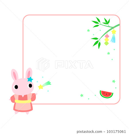 Tanabata rabbit with frame + decoration 103175061