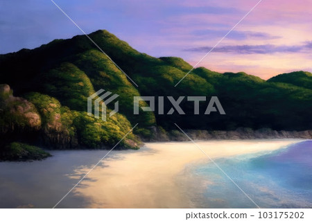 《AI影像》黃昏的海灘度假村 《AI影像》黃昏的海灘度假村 103175202