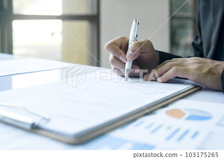 Business man sign a contract investment professional document agreement. Business man sign a contract investment professional document agreement. 103175265