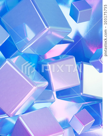 Abstract 3D Rendering Background in Neon Colors, Poster Vertical Banner, IoT Concept 103175755