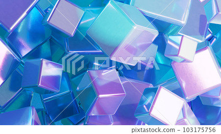 Futuristic 3D abstract background, many cubes floating in the air, virtual space concept Futuristic 3D abstract background, many cubes floating in the air, virtual space concept 103175756