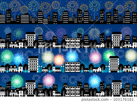 Fireworks display city banner collection 103176181