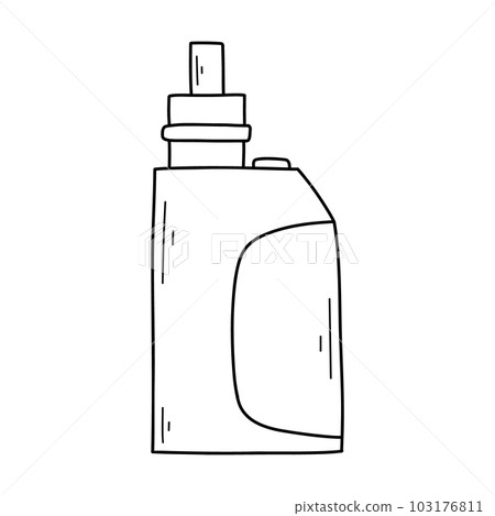 Electronic cigarette isolated on white background. Vector illustration. Vape in doodle style. 103176811