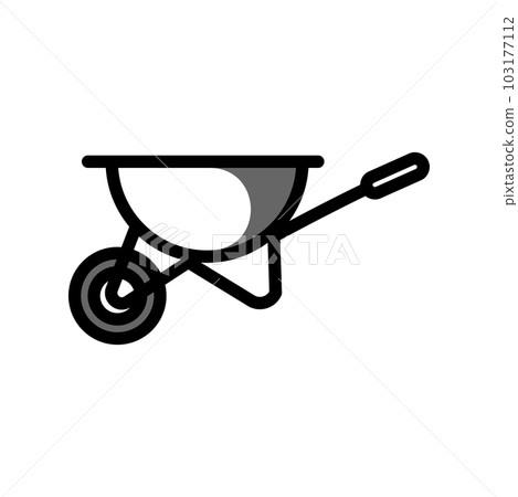 Illustration Vector Graphic of Wheelbarrow icon Illustration Vector Graphic of Wheelbarrow icon 103177112