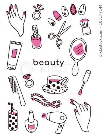 beauty illustration set nail beauty illustration set 103177144