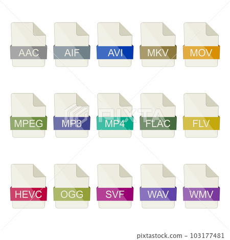 File type icons. Video and audio 103177481